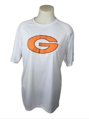 BSN Sports White Short-Sleeve Athletic Tee with Orange 'G' Logo